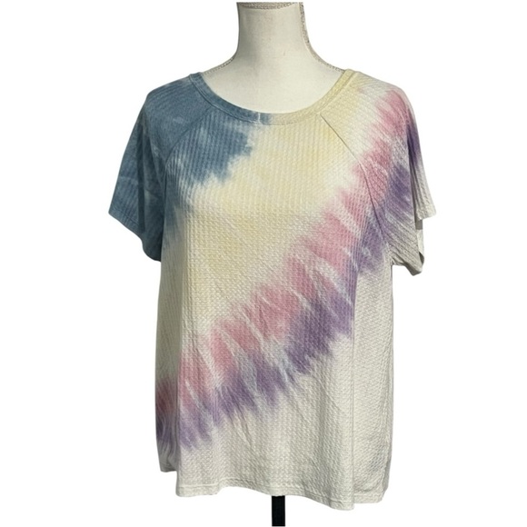Torrid size 1 (14) tie dye waffle knit tee GUC - Picture 1 of 6